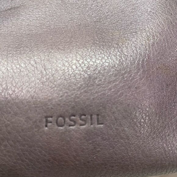 Fossil Grey Leather Crossbody purse handbag - Picture 8 of 9